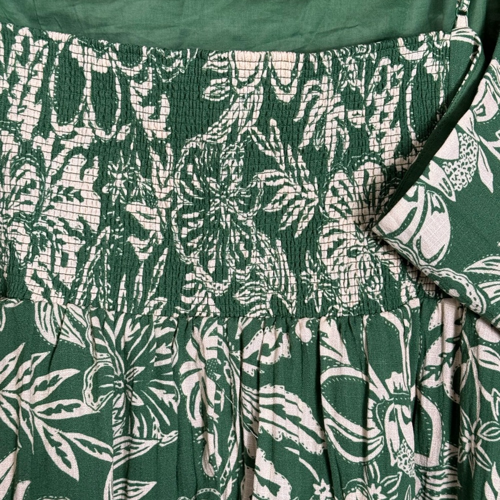 H&M Green and Off White Tropical Floral Dress with Spaghetti Straps. NWT - Picture 5 of 10